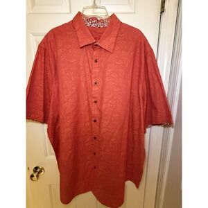 Robert Graham Ref Floral Print Short Sleeve Button Down size 2xlt